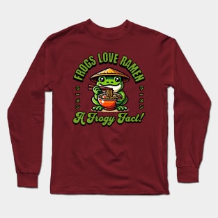 Frog Eating Ramen Frogs Love Ramen Long Sleeve T-Shirt